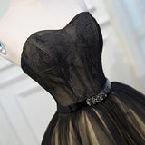 Black Lace Tulle Simple Homecoming Dress Pretty Short Party Dress OK916