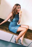 Simple Blue Tight Mini Party Dress Short Homecoming Dress Graduation Dress OK1507