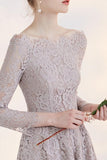 new Fashion Temperament Long Sleeves Lace Short Homecoming Dress For Teens OK376