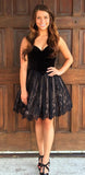 Cute Black Sweetheart Strapless Lace Prom/Homecoming Dresses,Little Black Dresses OK354