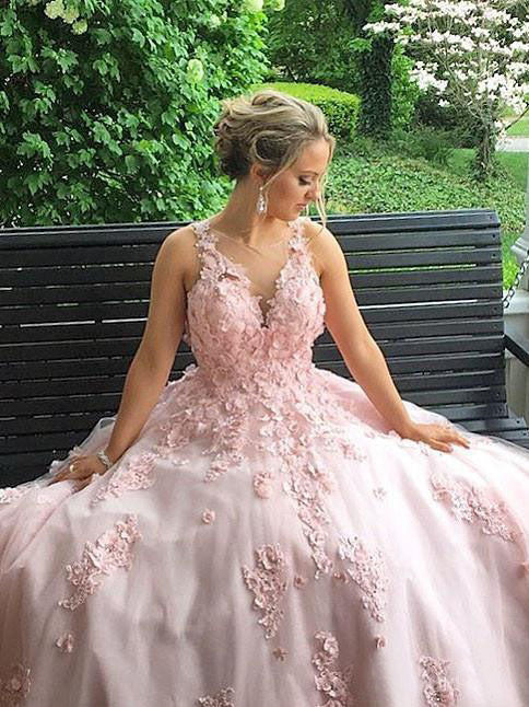 Spaghetti Strap Crystals Beaded Lush Fluffy Tulle Ball Gown Knee-Length Evening  Dress Baby Pink Prom Dresses 3D Floral Pattern - AliExpress