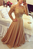 Golden Prom Dresses,Off Shoulder Prom Dress,A-line Prom Gown,Long Sleeves Prom Dress,A Line Prom Dress,Prom Dresses For Women,Formal Evening Dress,Long Prom Dresses