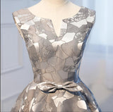 Unique A-Line Grey Cheap Short Homecoming Dresses With Bow-not OKD21