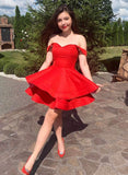 Cute Red Sweetheart Short Prom Dress,Homecoming Dresses OKO66