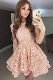 Princess Prom Dresses,A-Line Homecoming Dresses,Lace Homecoming Dresses,Short Prom Dresses,Pink Homecoming Dresses,Elegant Prom Dresses,Short Homecoming Dress