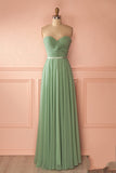 Simple Chiffon Plus Size Sweetheart Prom Dresses, Lace-up Back Pleated Prom Dress OK118