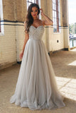 Princess A-Line Spaghetti Straps Floor-Length Beading Prom Dresses/Wedding Dresses OK151