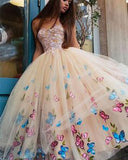 Princess Tea Length Tulle Prom Dresses,Ball Gown Lace Top Strapless Homecoming Dress OK428