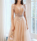 A-line Long Tulle Evening Party Dress Fairy Princess Prom Dress Women Custom Dress OKV83