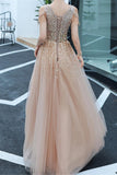 A-line Evening Dress Beading Party Dress Formal Evening Gown Women Girls OKW2