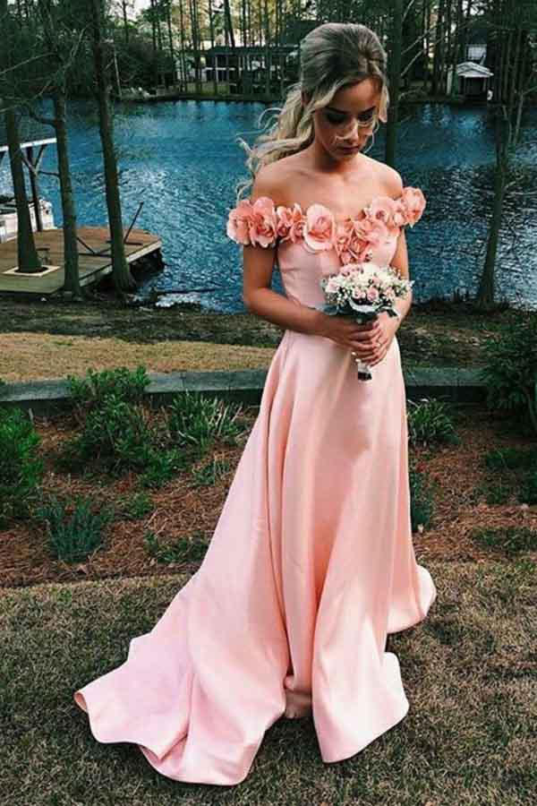 Long Prom Dress with Flowers