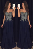 Sweetheart Prom Dresses,Navy Blue Prom Dresses,Chiffon Prom Dress,Long Prom Gown