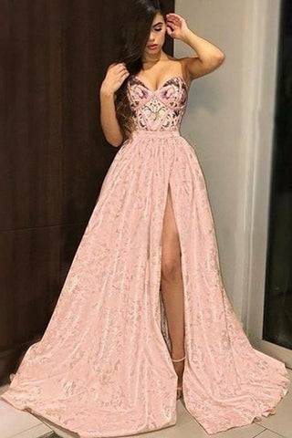 Princess Prom Dresses,Sweetheart Prom Gown,Pink Prom Dress,Long Prom Dress