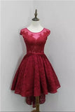 O-neck Lace Red Short Homecoming Dresses Cocktail Dresses K449