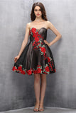 Beauty Black Short Sweetheart Handmade Homecoming Dress K599