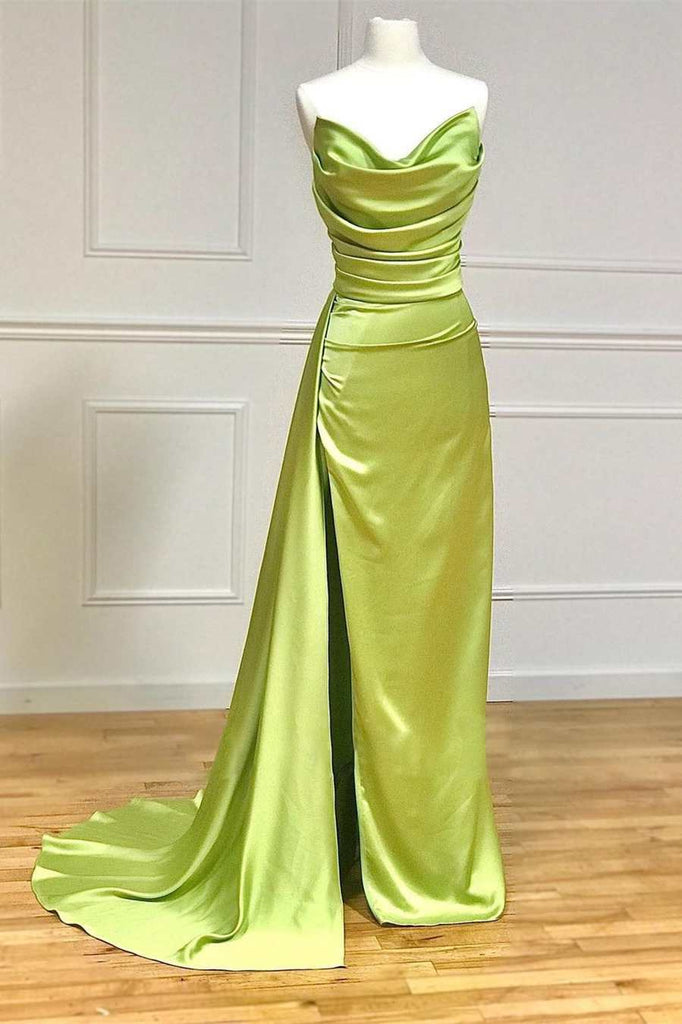 Satin lime green dress hot sale
