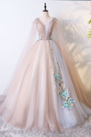 Romantic Prom Dresses,Tulle Prom Gown,Lace Appliques Prom Dress,Senior Prom Dress