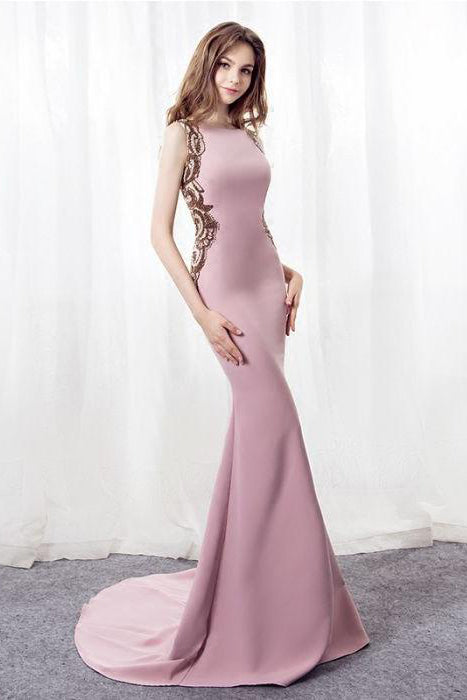 Elegant Prom Dresses,Mermaid Prom Gown,Pink Prom Dress,Beading Prom Dresses