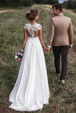 Lovely Wedding Dresses,Off White Wedding Dress,Chiffon Wedding Dresses,Appliques Wedding   Dresses,Beach Wedding Dress