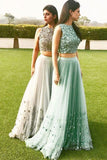 Elegant Prom Dresses,A-line Prom Gown,Tulle Evening Dress,Two Pieces Prom Dress,Cheap Formal Dress