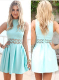 Modest Blue Short Prom Dresses,Cute A Line Junior Homecoming Dress OK335