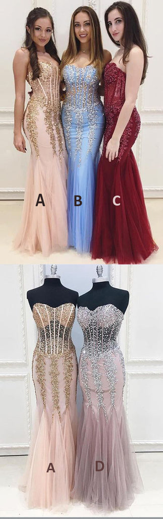 Long Cheap Sweetheart Prom Dresses,See Through Mermaid Sexy Evening Party Dresses OK844