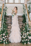Princess A-line Tiered Tulle Wedding Dress for Women Bridal Dress OK1292