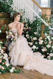 Princess A-line Tiered Tulle Wedding Dress for Women Bridal Dress OK1292