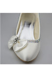 Ivory Low Heel Beaded Handmade Simple Close Toe Women Shoes S123