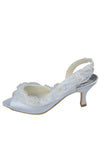 White Low-Heel Elegant Handmade Cheap Women Shoes S79