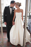 Simple Wedding Dresses,Sweetheart Wedding Dresses,Strapless Wedding Dress,Ivory Bridal Dress,A Line Wedding Dresses