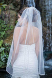 1T Layer Fingertip Length Tulle Wedding Veils with Satin Trim Edge WV3