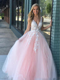 Stunning Lace Applique Ball Gown Long Ball Gowns Prom Dress Quinceanera Dresses OKN86