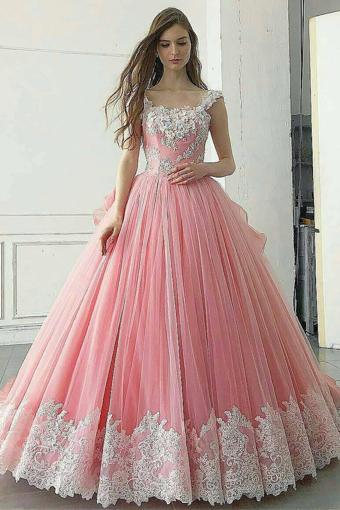 Red Quinceanera Dresses With Cape 3D Floral Applique Ball Gown Sweet 1 –  formalgowns