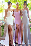 Sexy Bridesmaid Dresses,Mermaid Bridesmaid Dress,Spaghetti Straps Bridesmaid Dresses,Split Bridesmaid Dress