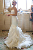 Ivory Wedding Dresses,Mermaid Wedding Dress,Long Wedding Gown,Sweetheart Wedding   Dresses,Organza Wedding Dresses