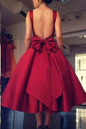 Cheap Homecoming Dress,Burgundy Homecoming Dresses,Tea Length Prom Dress,A Line Homecoming Dress,Backless Homecoming Dresses