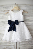 Lace Flower Girl Dress,White Flower Girl Dresses,A-line Flower Girl Dress 