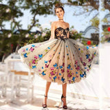 Sweetheart Butterfly Lace Tulle Knee length Ball Gowns Homecoming Dress,Graduation Dresses OKC9